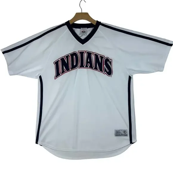 Cleveland Indians MLB Men’s Vintage True Fan Series Jersey Shirt Size Large - Picture 1 of 8